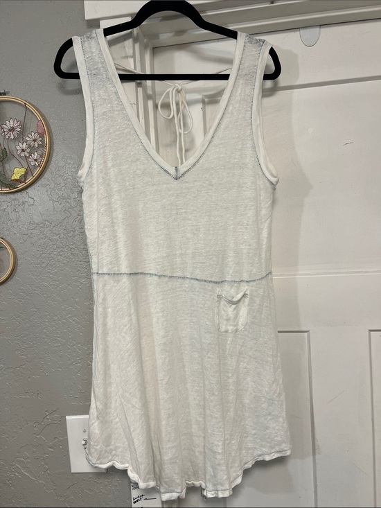 Pete & Greta Tops - PETE & GRETA JOHNNY WAS WHITE LINEN BOHO TUNIC TOP SIZE SMALL
